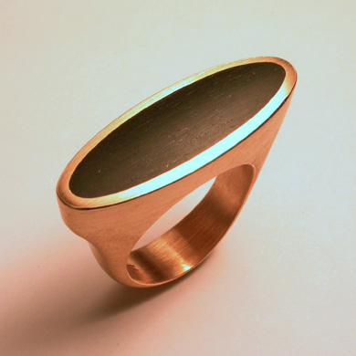 Ring Gelbgold  Ebenholz